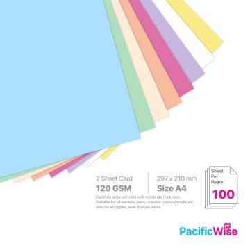 A4/2 Sheet Card/2 Helai Kad 120gsm/Light Colour/Card Stock Paper (100'S)