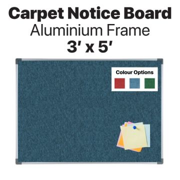 Carpet Notice Board Aluminium Frame Wall Mount 3ft x 5ft