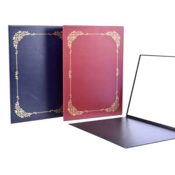 CH8C-SS A4 PVC Certificate Holder Silk Screen Gold