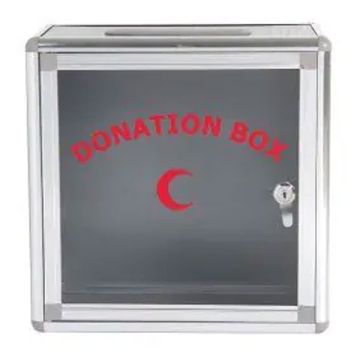 WB625 Aluminium Frame Donation Box With Lock 32cm