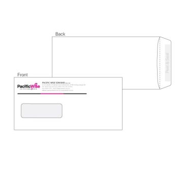Customized Printing White Window Envelope 9.75" x 4.75" 2 Color