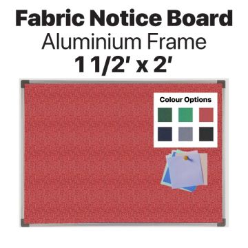 Fabric Notice Board Aluminium Frame Wall Mount (1.5' x 2')