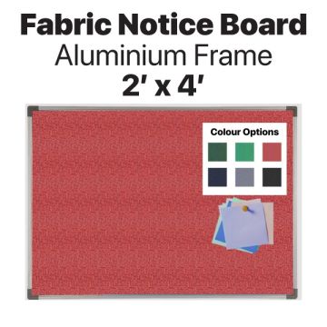 Fabric Notice Board Aluminium Frame Wall Mount (2' x 4')