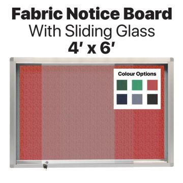 Fabric Notice Board Aluminium Frame Sliding Glass 4x6ft