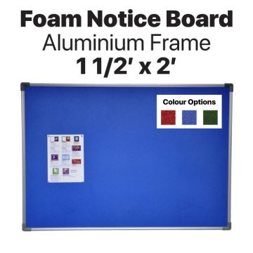 Foam Notice Board FO1 FO2 FO3 Aluminium Frame 1.5ft x 2ft
