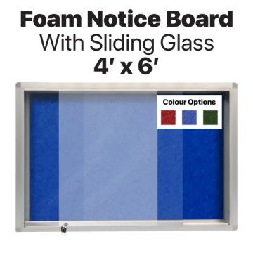 Foam Notice Board Sliding Glass Key Lock 4ft x 6ft