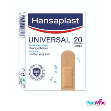 Hansaplast Universal Water Resistant Plasters 20 Strips | Strong Adhesion & Waterproof Protection