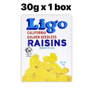 Ligo Golden Seedless Raisins 30g Natural Halal USA