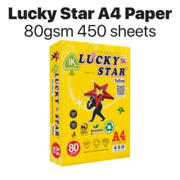 Lucky Star A4 Copier Paper 80gsm High Brightness 450 Sheets
