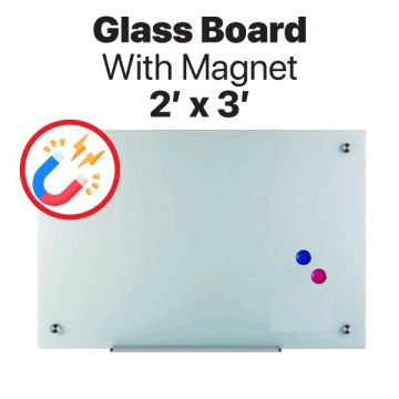 Magnetic Glassboard Dry Erase 2ft x 3ft 4mm Tempered