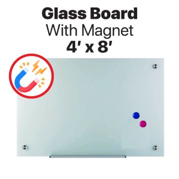 Magnetic Glassboard Dry Erase 4ft x 8ft 4mm Tempered