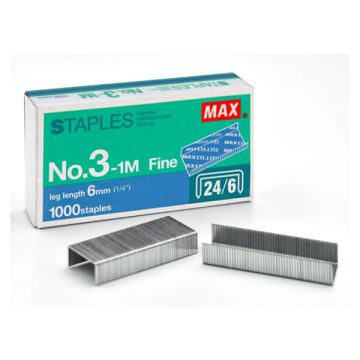 Max No.3-1M Staples 24/6 1000pcs