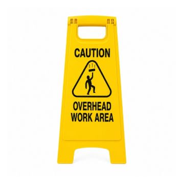 Yellow Safety Signboard 300 x 680mm Overhead Work Area Sign