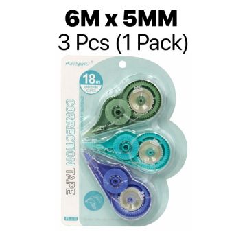 PureSpirit PS-2472 Correction Tape 5mm x 6m (3pcs)