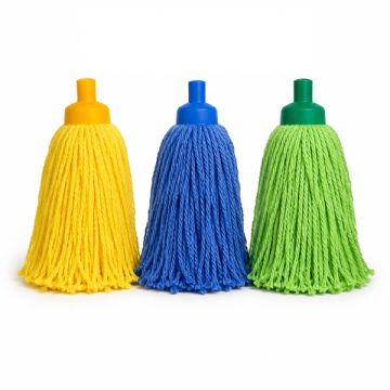 Round Mop with Wooden Handle 300g Colour-Coded Floor Mop