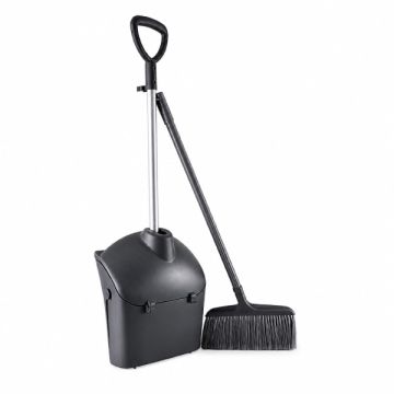 Self Closing Dustpan with Broom Long Handle Cleaning Set