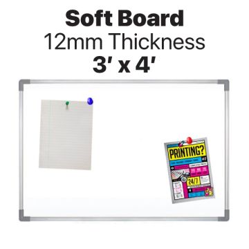 Soft Board 12mm Notice Board 3ft x 4ft White
