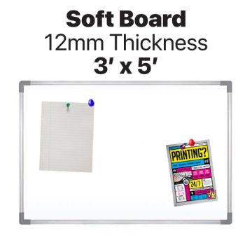 Soft Board 12mm Notice Board 3ft x 5ft White