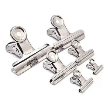 Silver Metal Binder Clip 22mm to 75mm 12pcs Pack