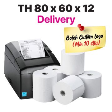 TH Thermal Paper Roll TH80x60x12 65gsm Clear 100/Box