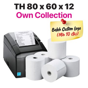 TH Thermal Paper Roll TH80x60x12 POS Receipt 100/Box