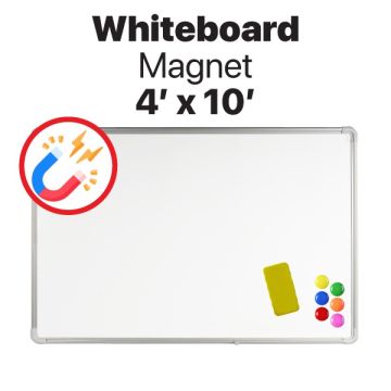 Magnetic Whiteboard Steel Surface Stain Resistant 4ft x 10ft
