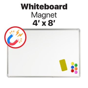 Magnetic Whiteboard Steel Surface Stain Resistant 4ft x 8ft