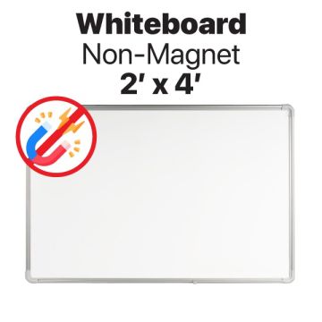 Non-Magnetic Whiteboard Dry-Wipe Aluminium Frame 2x4ft