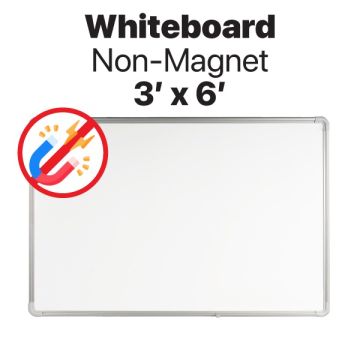 Non-Magnetic Whiteboard Dry-Wipe Aluminium Frame 3x6ft
