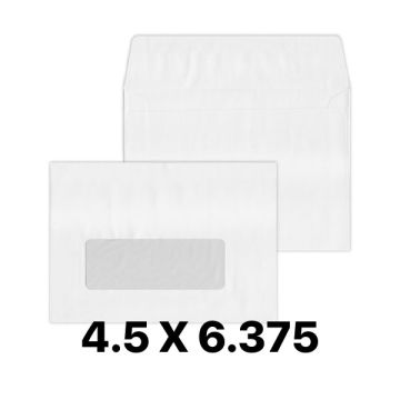 White Window Envelope 4.5 x 6.375 Inch 50pcs / 500pcs