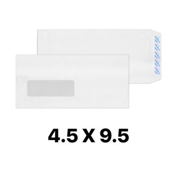 White Window Envelope 4.5 x 9.5 Inch 50pcs / 500pcs