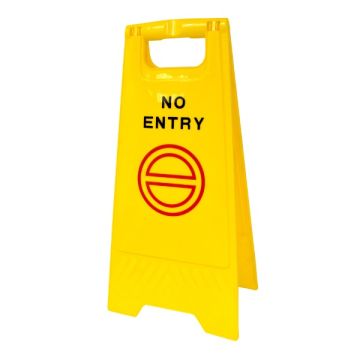 Yellow No Entry Floor Signage Double Sided