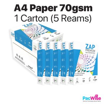 Zap Premium A4 Paper 70gsm 500 Sheets-Delivery-50 ream (10 carton)