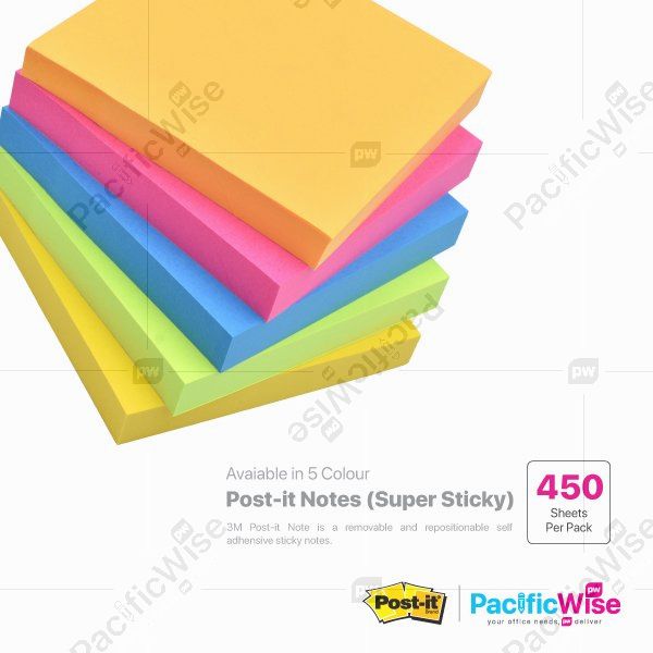 3M Removable Post-it Note (5 Neon Colour)