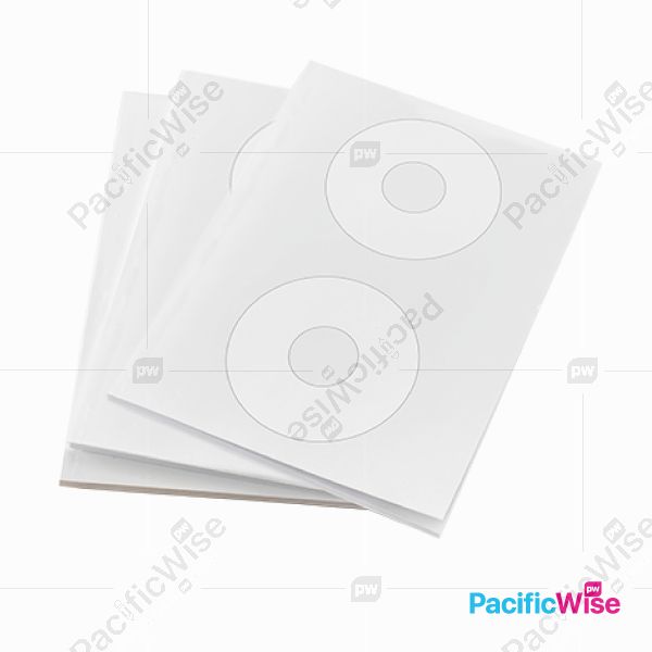 Sticker Label/A4 Simili Sticker Label/Label Pelekat Simili/Labels Sheet Paper/White Sticker/Round Shape (100'S/Pack) (Various Sizes)