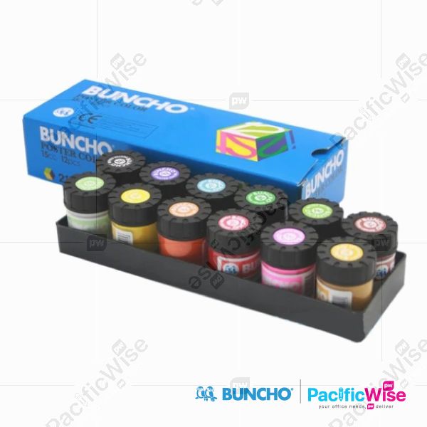 Poster Colour 15CC/Buncho/Warna Poster/Water Colour/Colouring/Paint (12 Pcs)