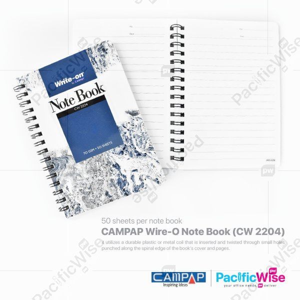 #DISCONTINUE# CAMPAP Wire-O Note Book (CW 2204)