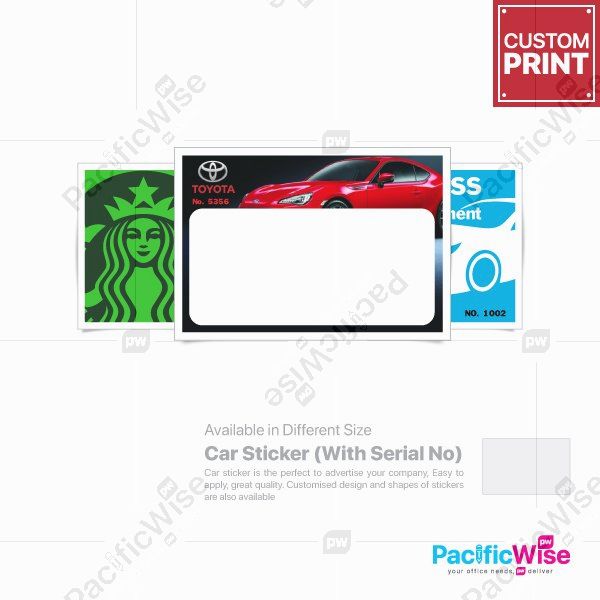 Customized Printing Car Sticker (With Serial Number)