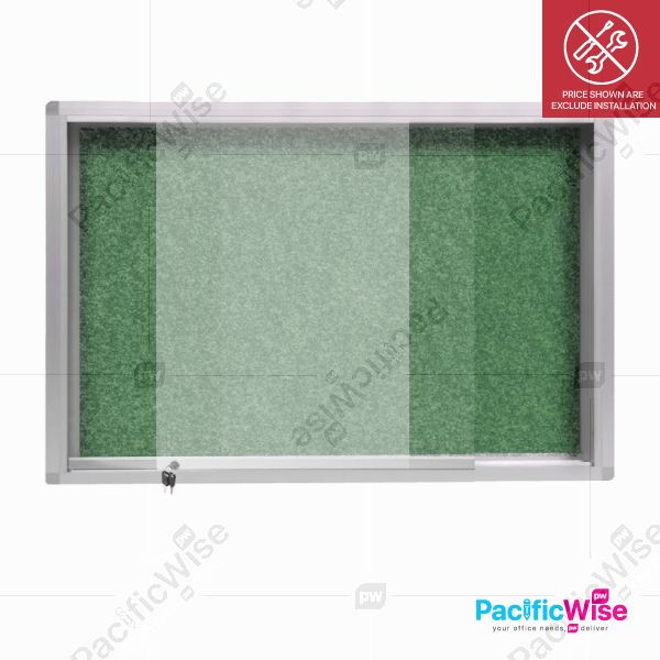  Carpet Notice Board with Aluminium Frame & Sliding Glass