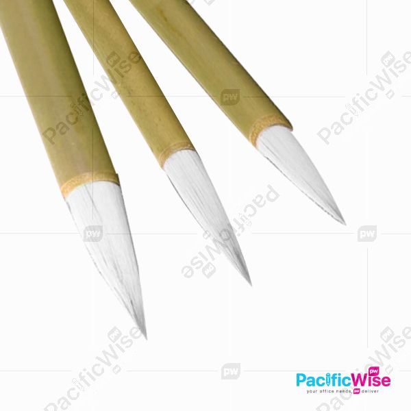 Chinese Brush/Berus Cina/Paint Tools/Xue Xi/Handle Bamboo (Various Sizes)