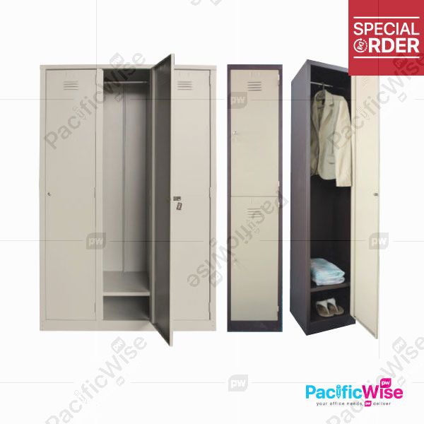 Office Cabinet/Compartment Steel Locker S114/DS/S114/CS/S138/AS/S139/AS/Loker Keluli Petak/1, 2, 3, 6 Compartment/Cloth Hanging Bar/Fixed Shelve at Bottom