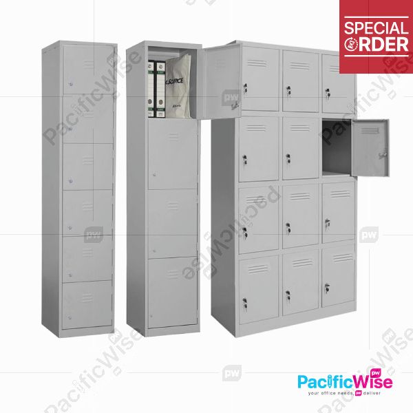 Office Cabinet/Compartment Steel Locker S108/AS/S114/B/S114/A/S115/AS/S126/AS/S135/AS/Loker Keluli Petak/4, 6, 9, 12, 15, 18 Compartments/Fully Steel Constructed/Ventilation Holes with Locker