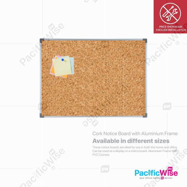 Cork Notice Board with Aluminium Frame