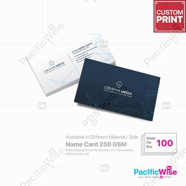 Customized Digital Printing Name Card (250GSM Matt Art Card)