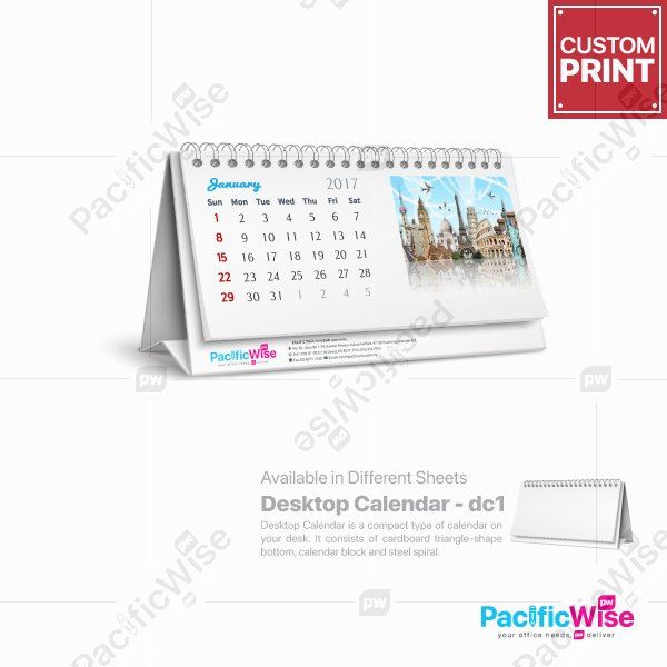 Customized Printing Mini Desktop Calendar (DC1 Soft Stand)