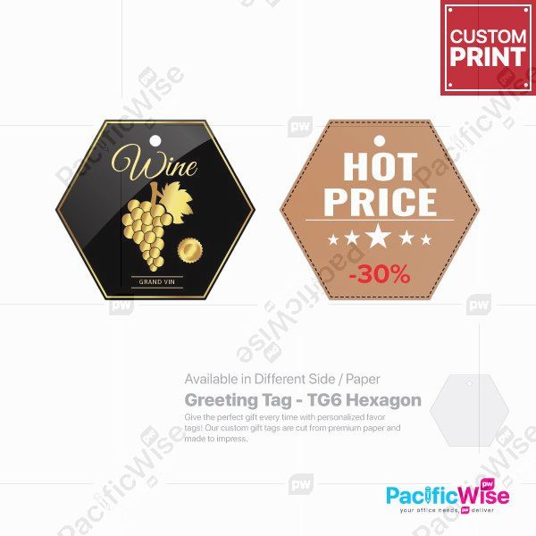 Customized Printing Greeting Tag (TG6-Hexagon)