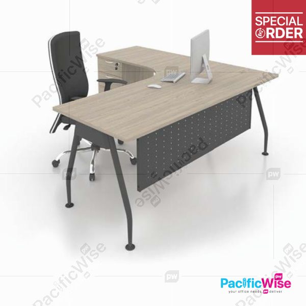 Office Table/Desk & Work Tables/A Series/AL-D1818/Meja Office/Meja Kerja/Office Desk/L Shape (Left/Right)