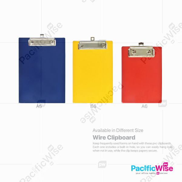 PVC Clip Board (Wire Clip)