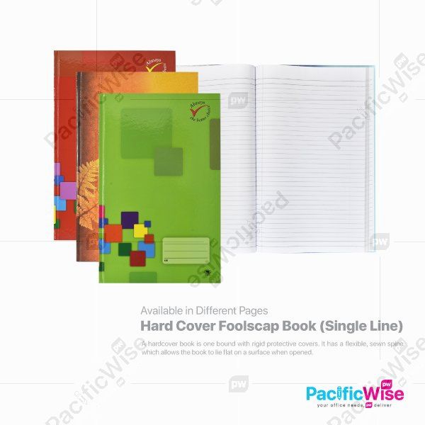 Hard Cover Foolscap Book (Single Line)