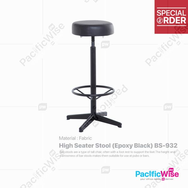 High Seater Stool (Epoxy Black)/Bangku Tempat Duduk Tinggi/BS-932